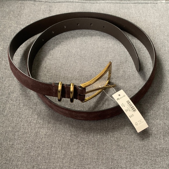 Madewell Elongated-Buckle Leather and Suede Belt - Picture 2 of 4